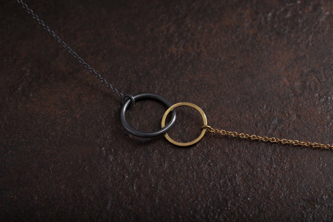 无限双色 银铜项链 Infinity Necklace - 项链 - 铜/黄铜 金色