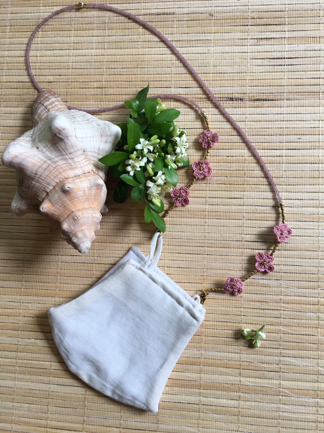 口罩鍊 還可當項鍊、手鍊、眼鏡鍊 littleflower no.9 - 口罩 - 贵金属 粉红色