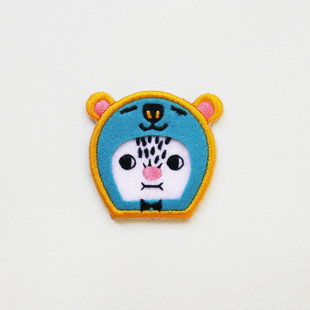 Mr. B The Sea Green Bear 海绿小熊刺绣别针 刺绣贴纸 可爱胸针 - 胸针 - 绣线 绿色