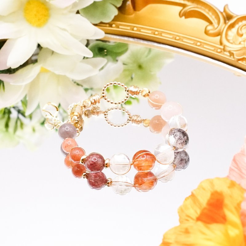 【手作】晨光奇旅 铜线缠绕手环 - 手链/手环 - 水晶 