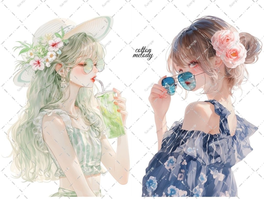 original sticker no.6286 人物贴纸 原创贴纸 女孩贴纸 原创人物贴纸 - 贴纸 - 纸 