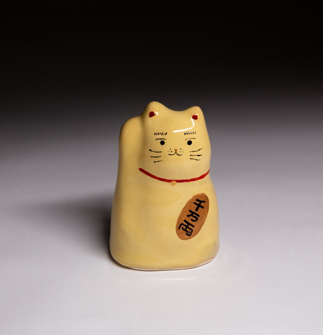 街头开运招财猫 - 小黄 - 摆饰 - 陶 黄色