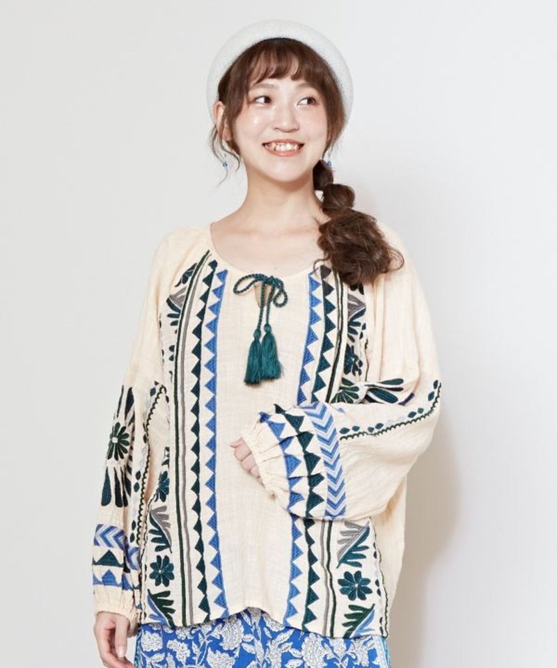 【热门预购】灵韵苏札尼日尔尔月生命力刺绣森系上衣(3色) ILL-5107 - 女装上衣 - 其他材质 