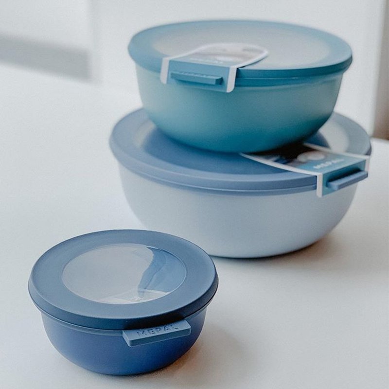 【下杀75折】荷兰 Mepal 圆形/方形密封保鲜盒-蓝色/单宁蓝 - 便当盒/饭盒 - 其他材质 