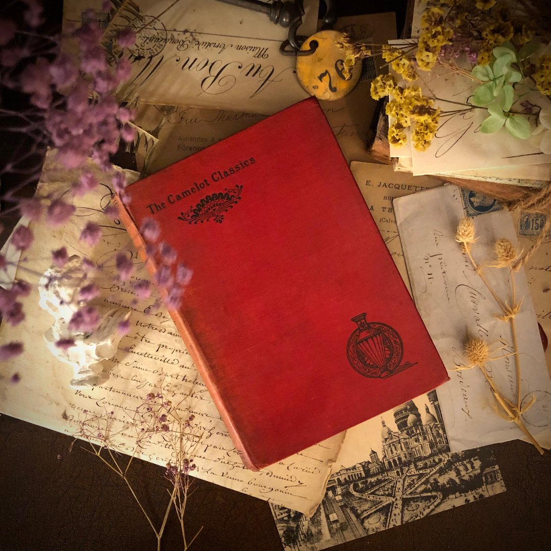 1886年出版英国Ernest Rhys版本亚瑟王历史和圣杯探索第一版 - 刊物/书籍 - 纸 粉红色