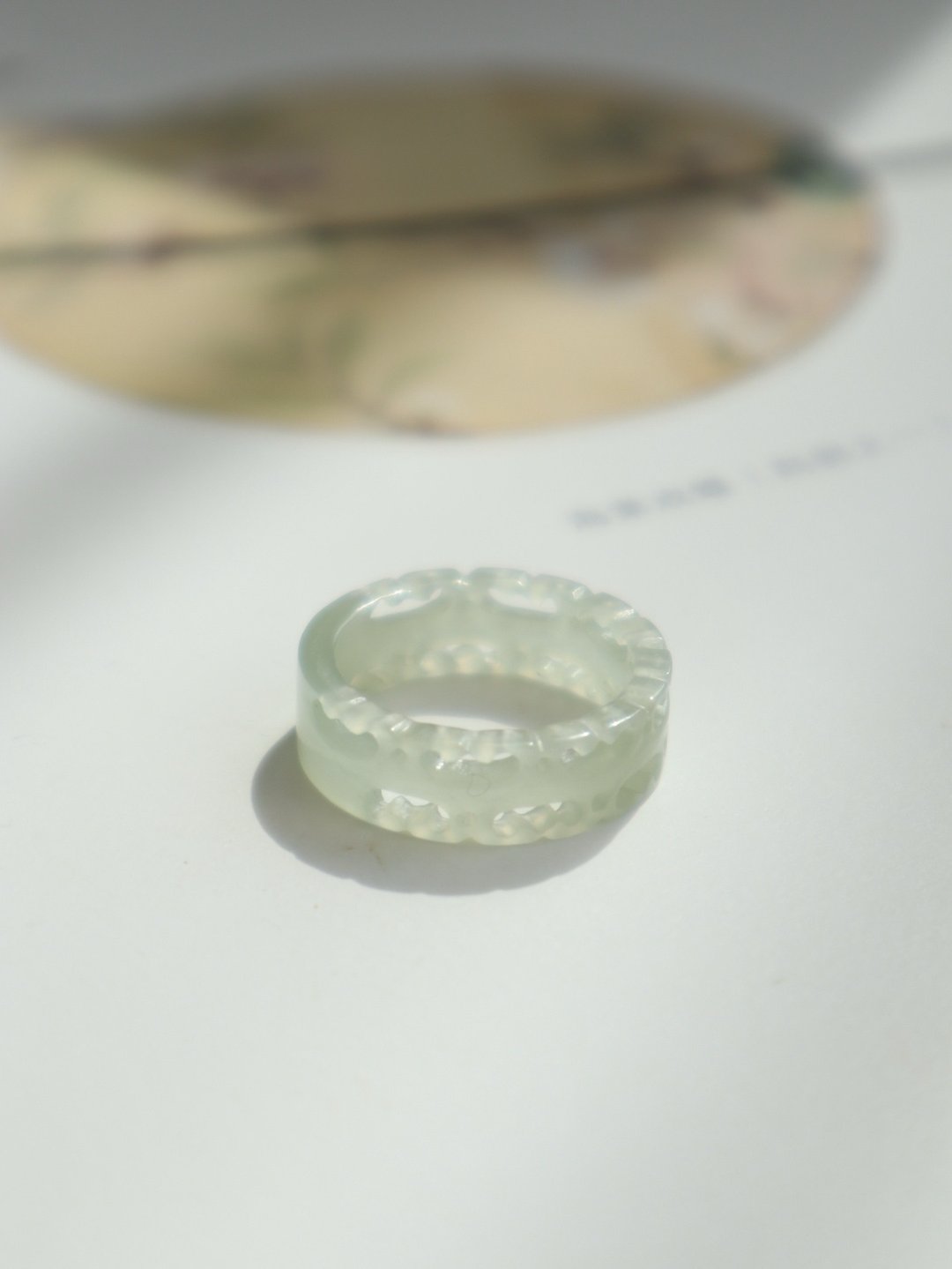 天然冰底晴水料和田玉戒指心连心爱心戒指指环玉质细腻送女友礼物 - 戒指 - 玉石 