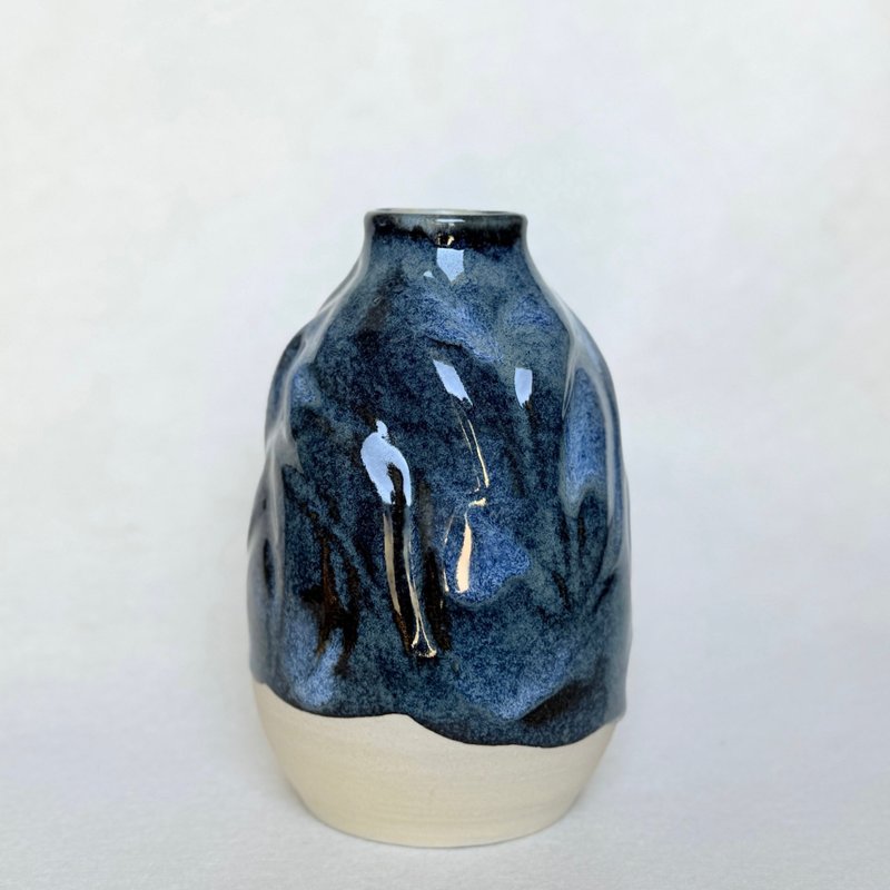 深海迷途。手工陶瓷花瓶 花器 花道道具 陶艺 新年礼物 - 花瓶/陶器 - 瓷 蓝色