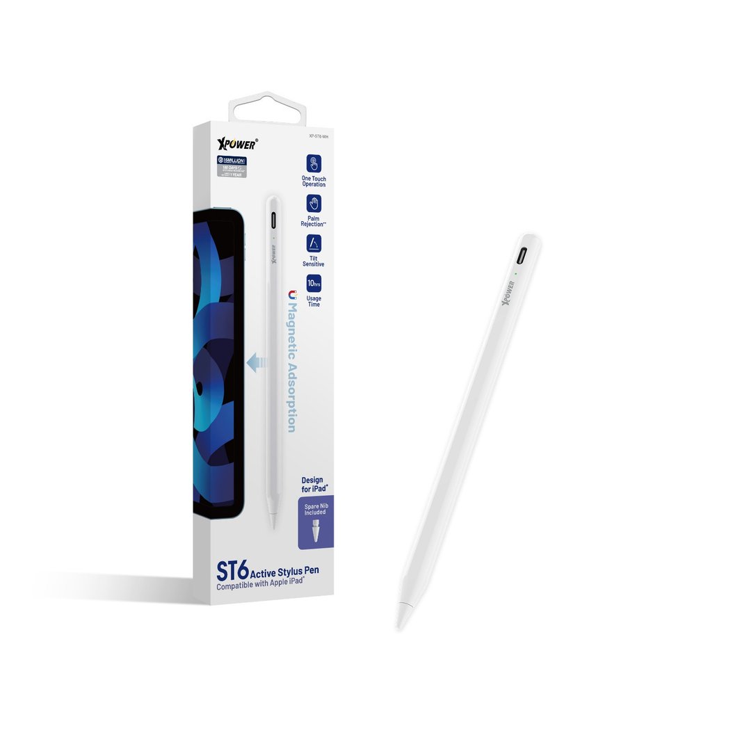 XPower ST6 磁吸主动式触控笔 - Apple iPad 适用 - 数码小物 - 其他金属 白色