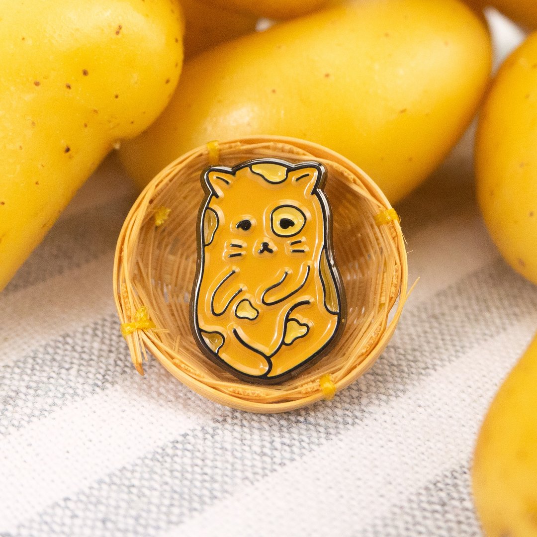 Purrtato Enamel Pin - 胸针 - 其他金属 橘色