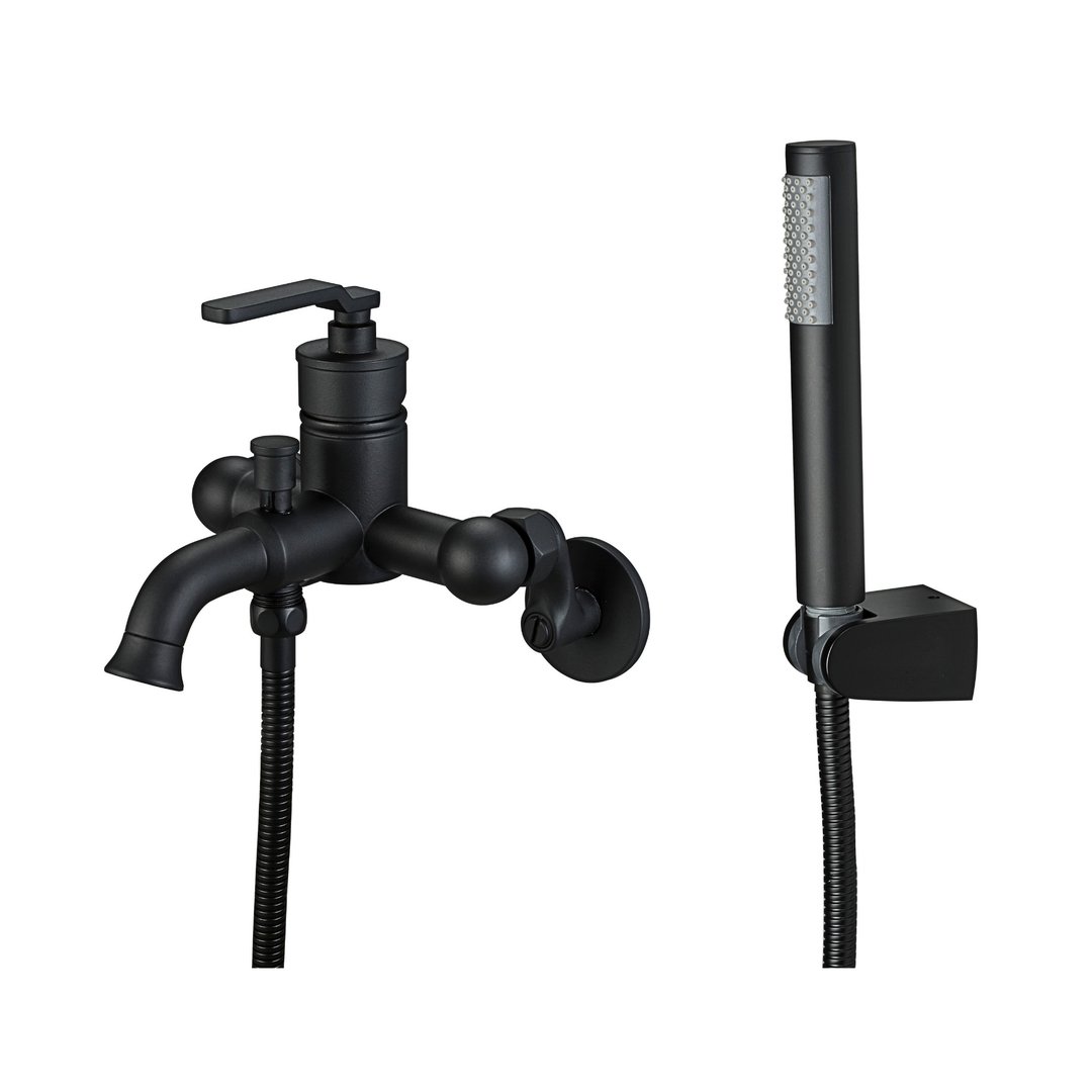 【MULTI百工居室】MIT制造严选MTS02MB时尚工业风哑光黑沐浴龙头 - 卫浴用品 - 铜/黄铜 
