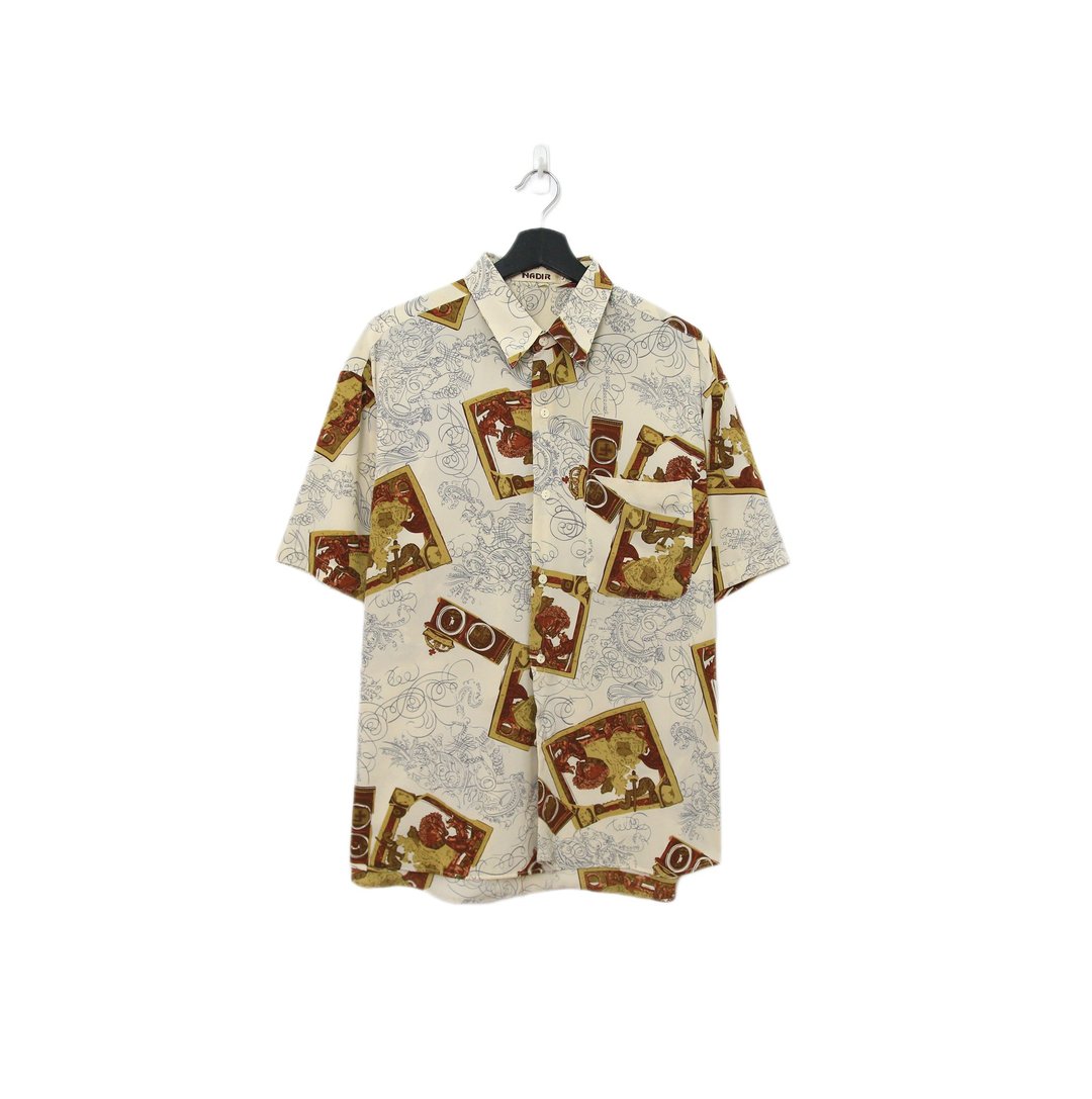 Back to Green-短袖花衬衫 复古欧风 油画ss-47//vintage shirt - 男装衬衫 - 棉 