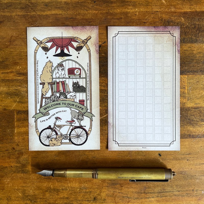 memo paper_吃茶店猫咪便条纸 - 笔记本/手帐 - 纸 多色