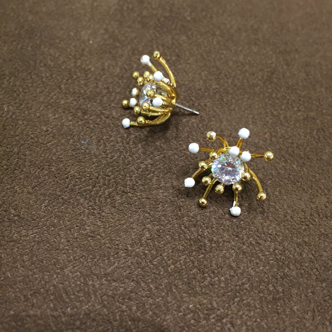花火耳环 - 耳环/耳夹 - 其他金属 金色