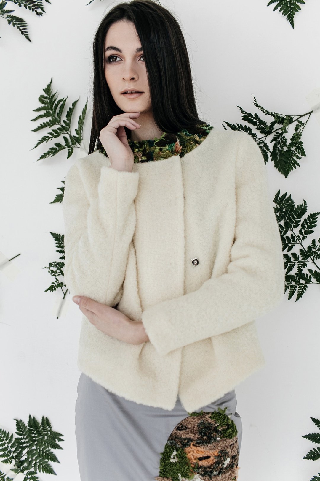 White Bryophyta jacket - 女装休闲/机能外套 - 其他材质 白色