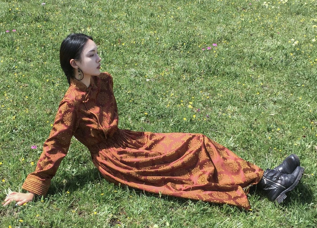 研衣所 新中式中國風藏裝 洋裝/连衣裙 - 洋装/连衣裙 - 其他材质 橘色