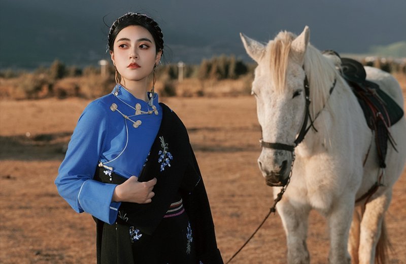 【山野万里】新中式藏装/浪漫刺绣藏袍 - 洋装/连衣裙 - 其他材质 多色