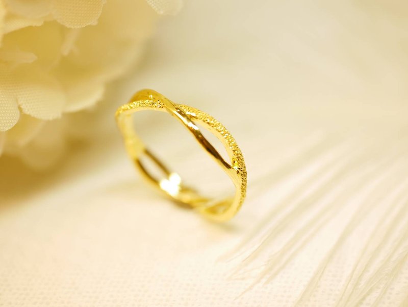 母亲节精选款-黄金戒指-编织戒指-女戒 - 戒指 - 24k 金 金色