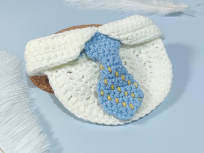 【型仔CEO领呔- 天蓝】手制宠物颈带/颈圈 -针织 - 项圈/牵绳 - 棉．麻 多色