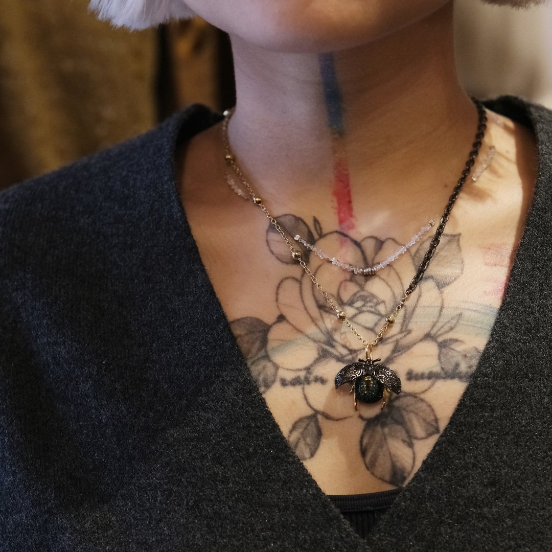 【时尚饰物】SOULITE Love Bugs Black Necklace - 项链 - 铜/黄铜 