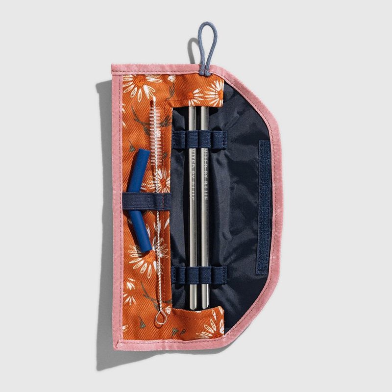 United by Blue 防泼水吸管收纳包组 Printed Straw Kit 814-037 - 环保吸管 - 不锈钢 橘色