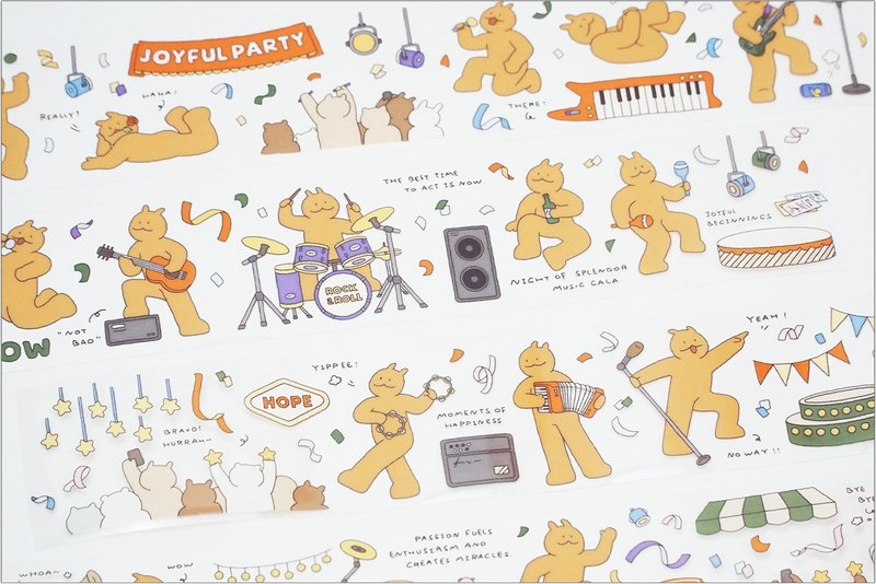 桑兔兔桑【兔桑一个人】 和纸 PET 纸胶带 - 纸胶带 - 纸 多色