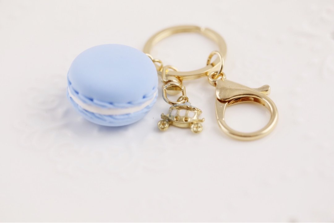 马卡龙 吊饰 婚礼小物 水蓝马车款 - 钥匙链/钥匙包 - 其他金属 