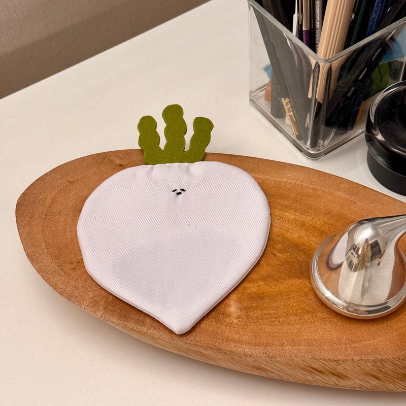 萝卜杯垫 - 杯垫 - 棉．麻 白色