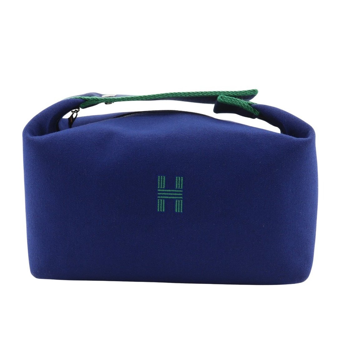 【日本直送】爱马仕 HERMES Bride-a-Brac GM 手提包 帆布 海军蓝绿色 男女适用【二手】 - 手提包/手提袋 - 棉．麻 蓝色
