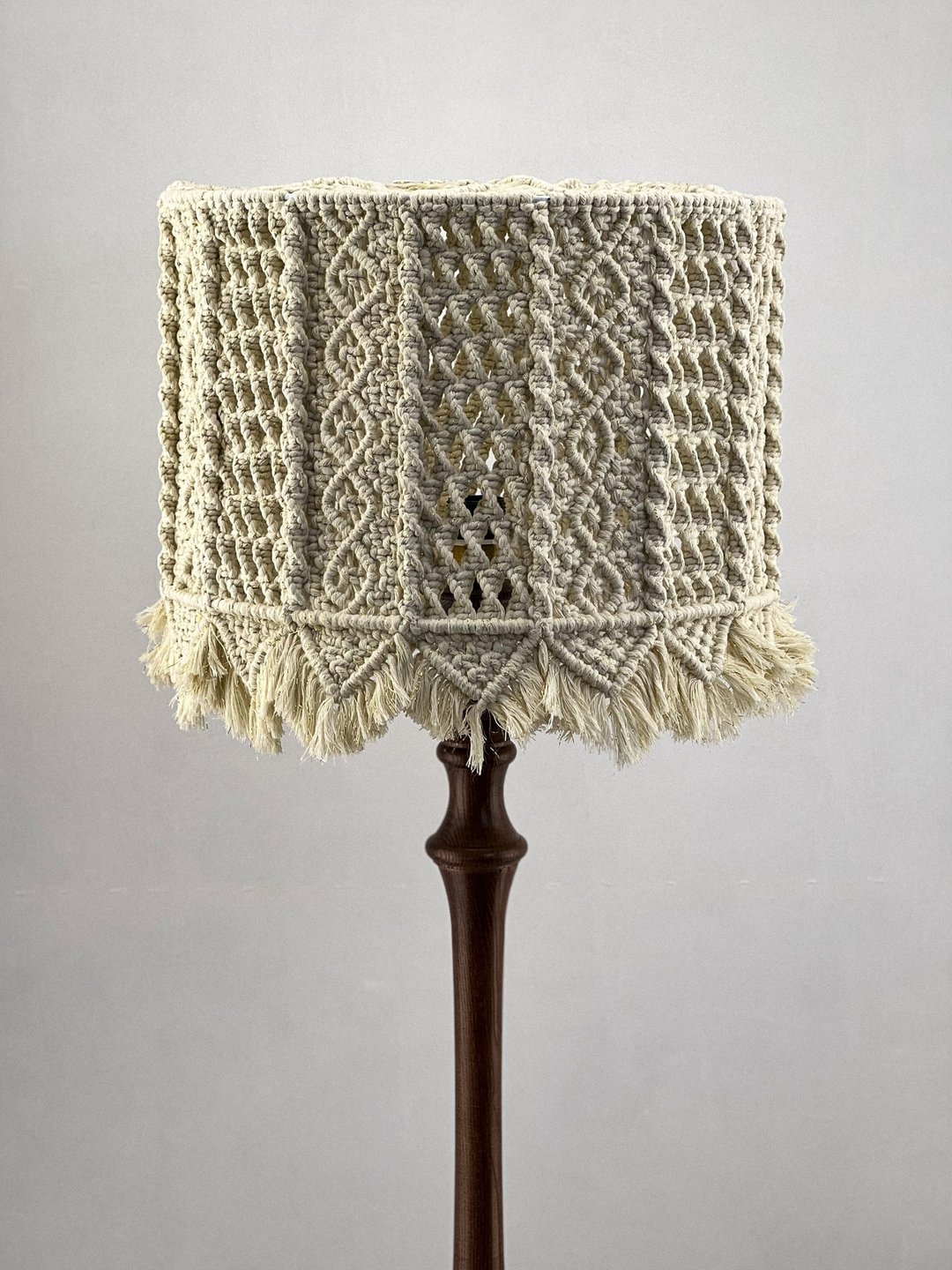 A set of products created in the macrame technique in a milky color - 灯具/灯饰 - 其他材质 白色