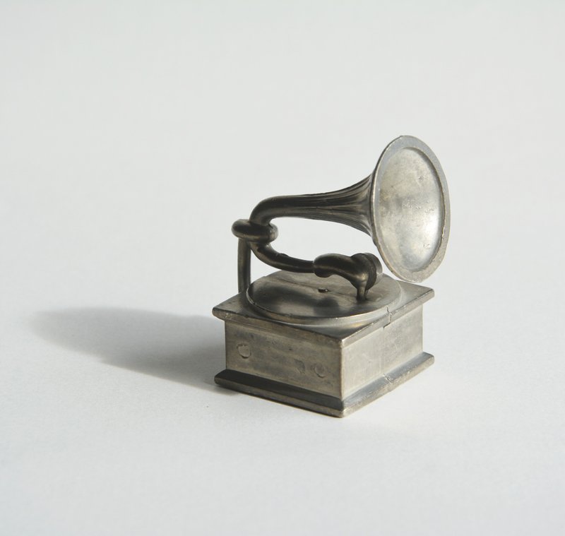 早期德国旧货 迷你留声机模型 - 摆饰 - 其他金属 灰色
