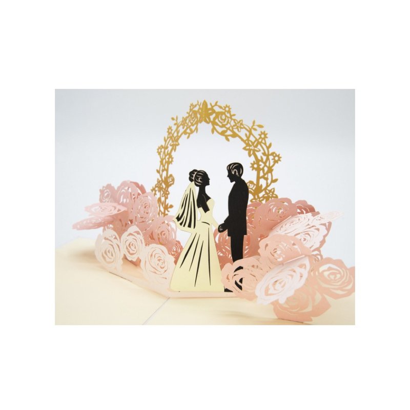 日本 POop-up 纸雕3D立体卡片 结婚婚礼 - 卡片/明信片 - 纸 