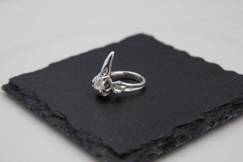 骸骨系列 - 鸟头骨戒亮银款 - 戒指 - 银 银色