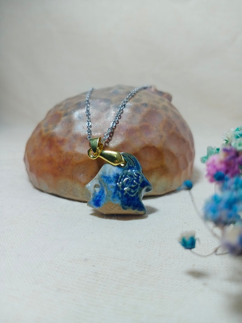 热带鱼陶制项链/手工项链/定制化项链/纯银项链/纯手工项链 - 项链 - 陶 