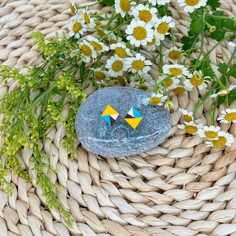 民族色彩-天然木制防过敏耳环| Earring - 耳环/耳夹 - 木头 多色