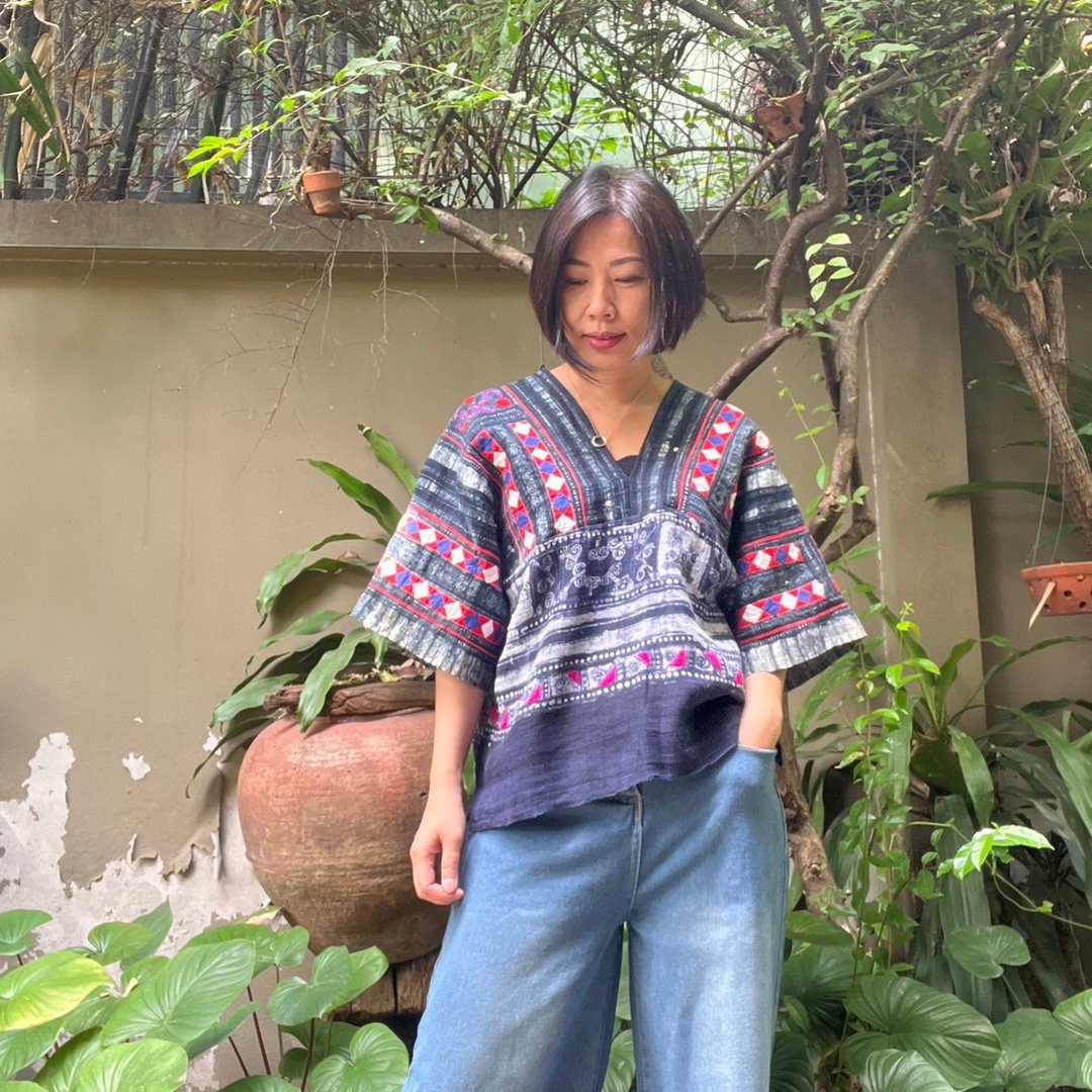 Batik Hmong Thai  - 刺绣复古手工编织上衣 - 女装上衣 - 棉 多色