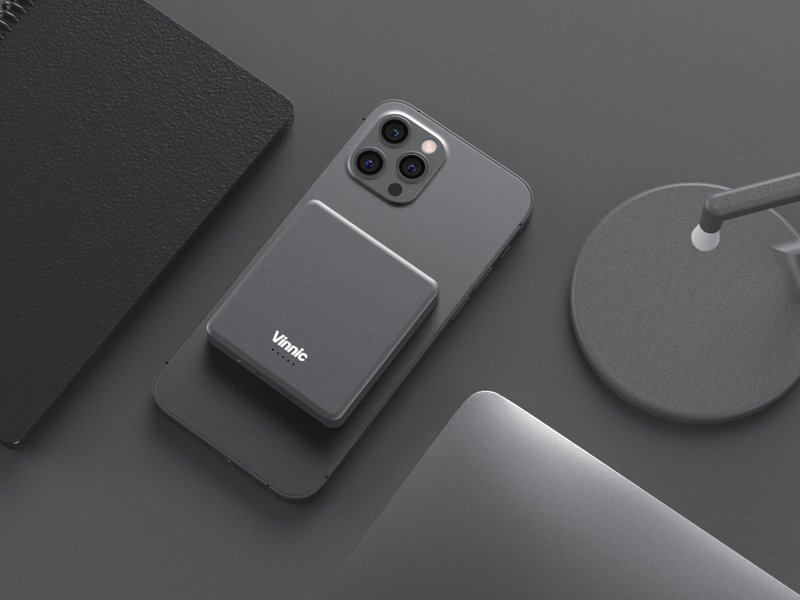 Vinnic Magsafe 8,000mAh 15W 磁吸式 行动电源 - 石墨灰 - 充电宝/传输线 - 塑料 灰色