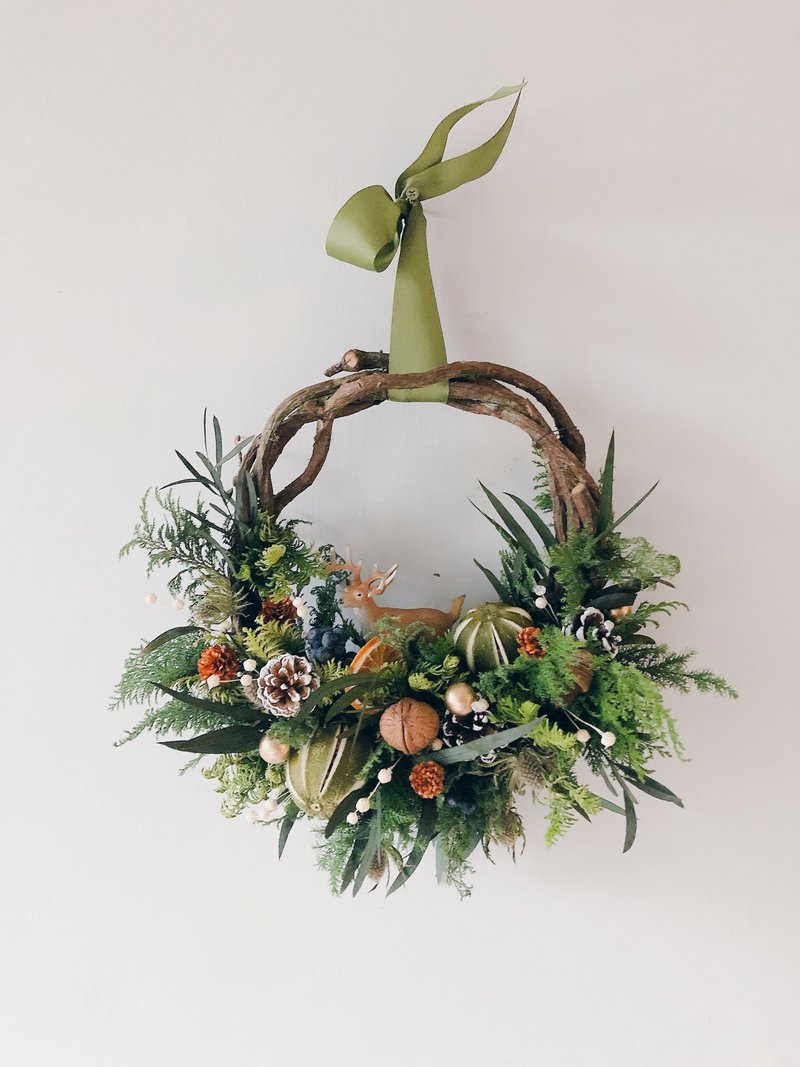 圣诞森林麋鹿花圈课程 - 植栽 - 植物．花 