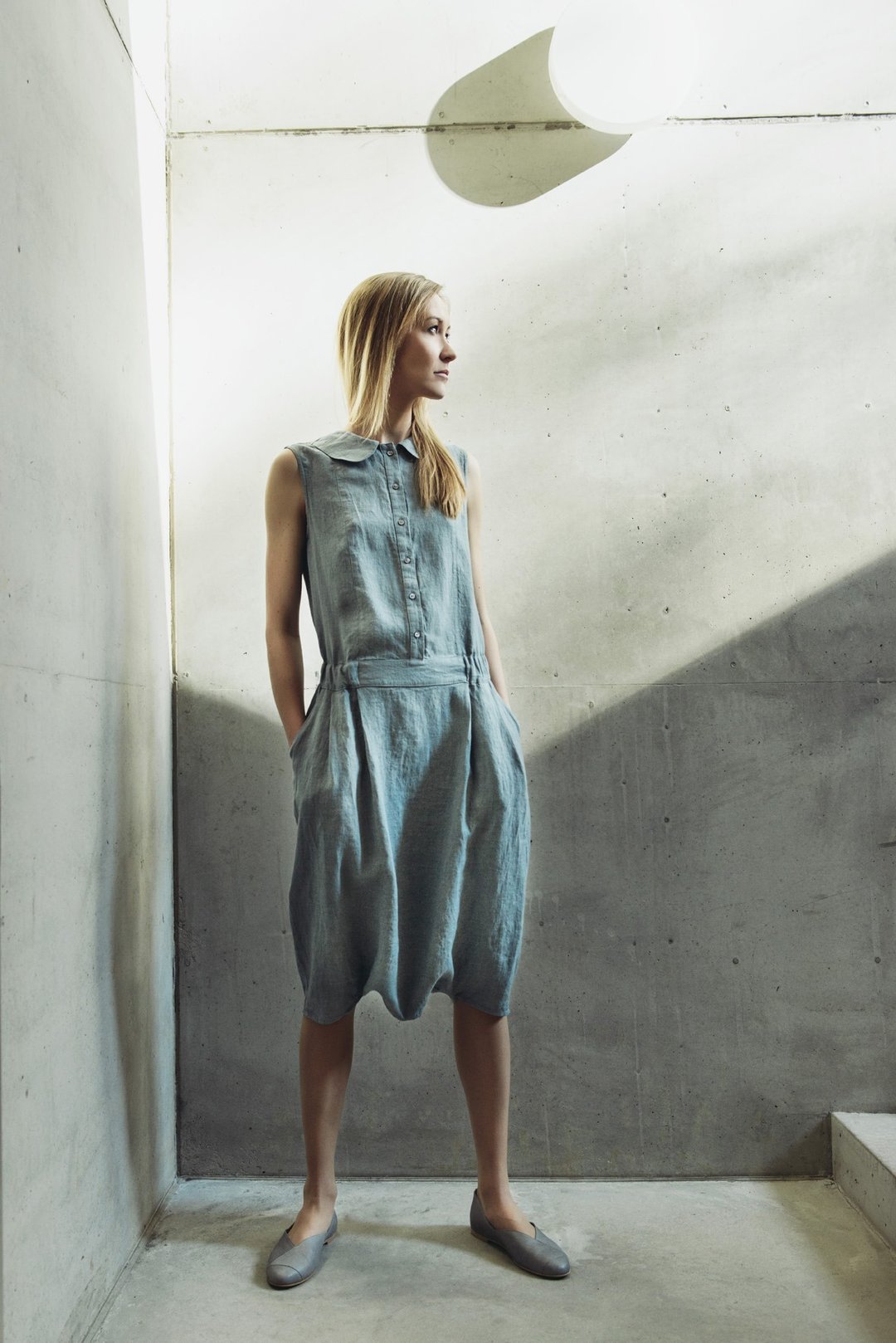 Linen Baggy Jumpsuit Motumo - 14K1 - 背带裤/连体裤 - 亚麻 多色