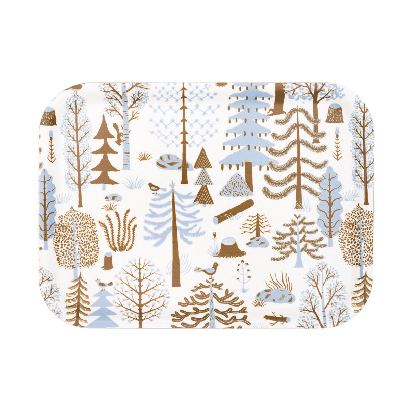 白桦木托盘(蓝色森林) - 托盘/砧板 - 木头 