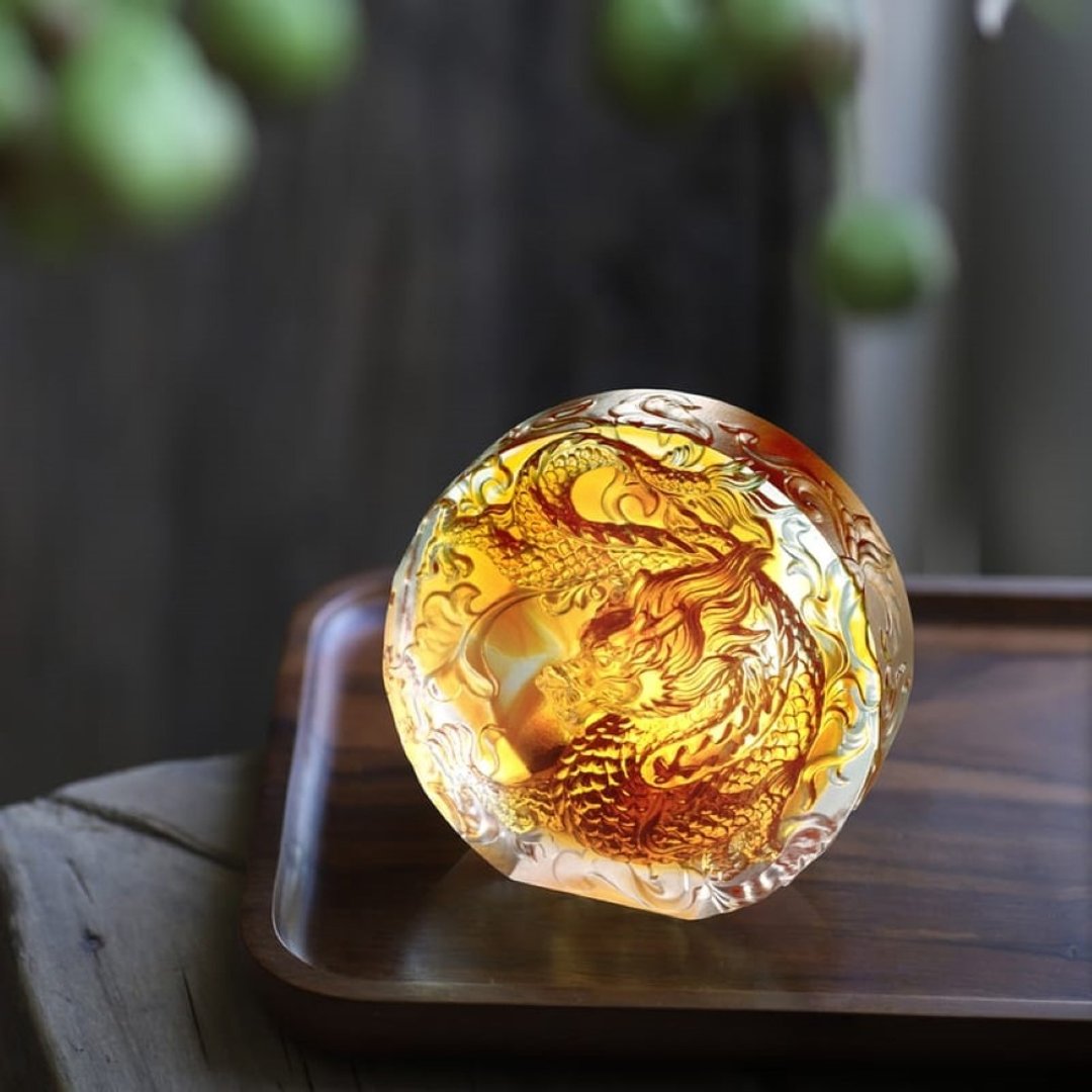 LIULI 龙天爱人 - 摆饰 - 琉璃 黄色