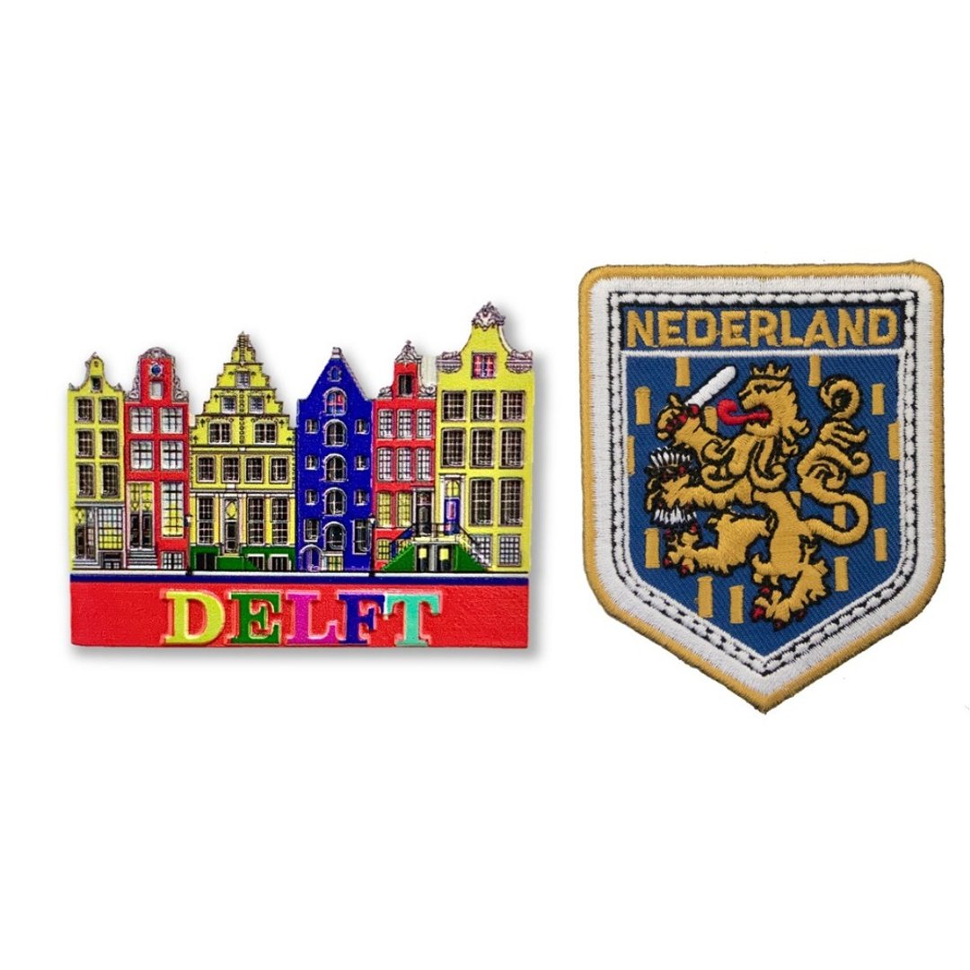 荷兰台夫特DELFT大门磁铁+荷兰 阿姆斯特丹布标【2件组】旅游磁铁 - 冰箱贴/磁贴 - 橡胶 多色