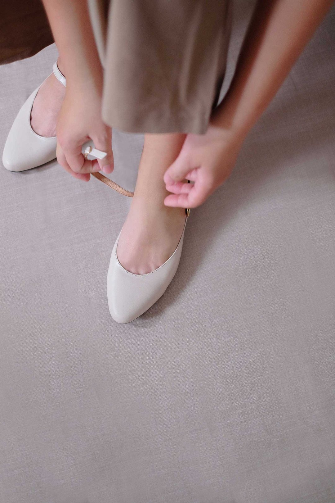 Mary Jane Caramel (米杏)  Low Heels 玛丽珍 | WL - 玛莉珍鞋 - 真皮 卡其色