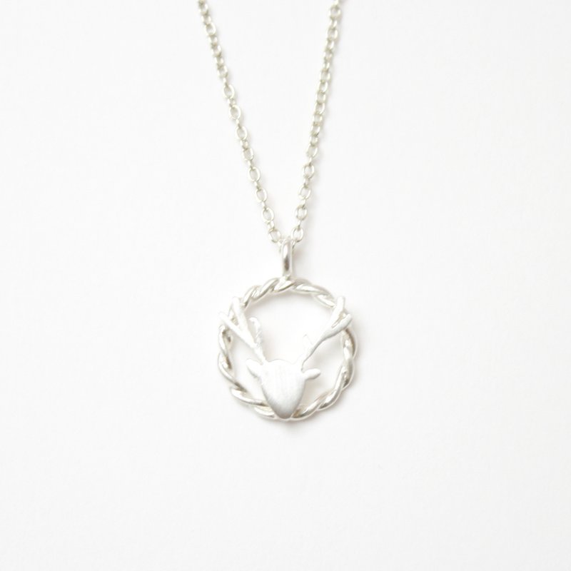 麻花小鹿纯银项链 - 项链 - 纯银 银色