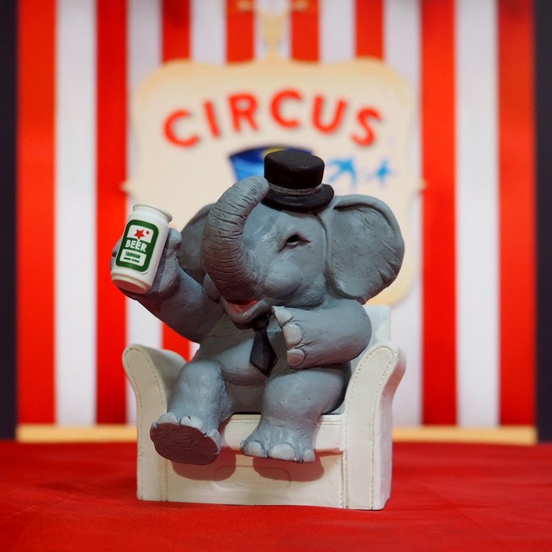 大象下班后(手机座/名片座) - 摆饰 - 树脂 灰色