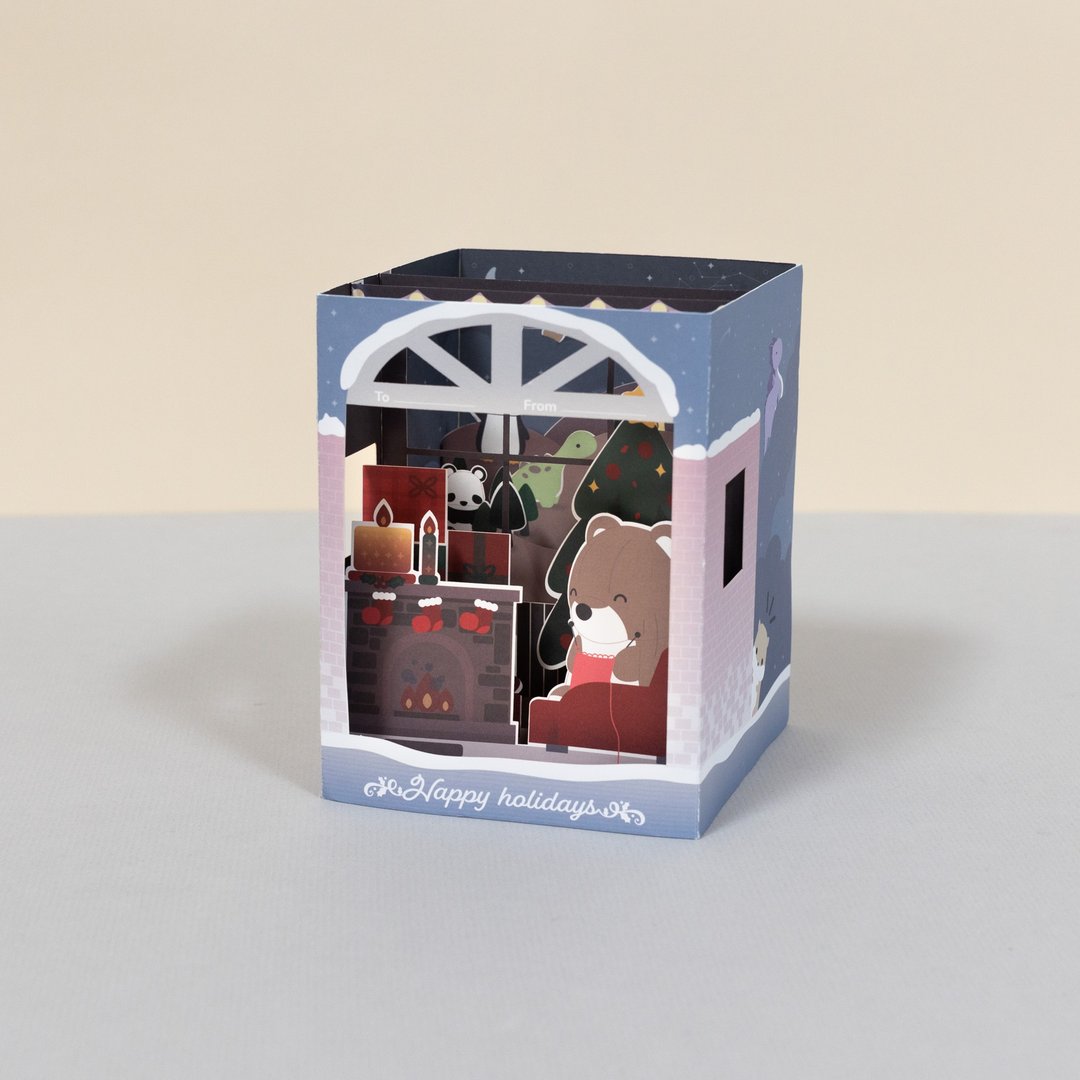 Bellzi | Happy Holidays 3D立体贺卡-圣诞快乐 - 卡片/明信片 - 纸 蓝色