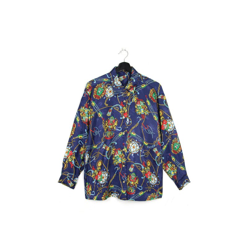 Back to Green- 长袖花衬衫 欧式 柔滑触感 /vintage shirts - 女装衬衫 - 丝．绢 