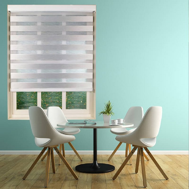 线条感银灰电动调光卷帘 - 摆饰 - 聚酯纤维 