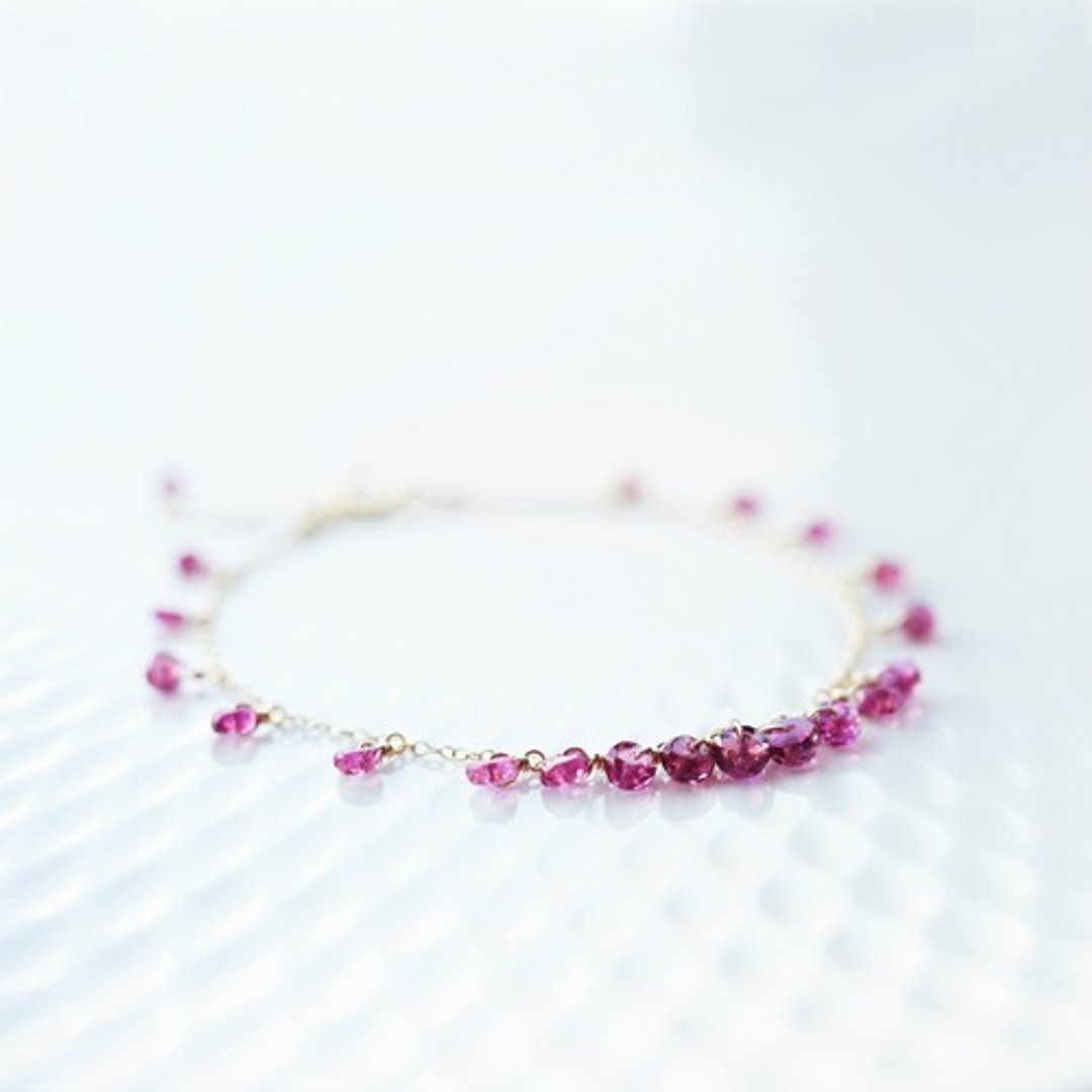 Pink Tourmaline Shalara Bracelet Floora - 手链/手环 - 宝石 粉红色