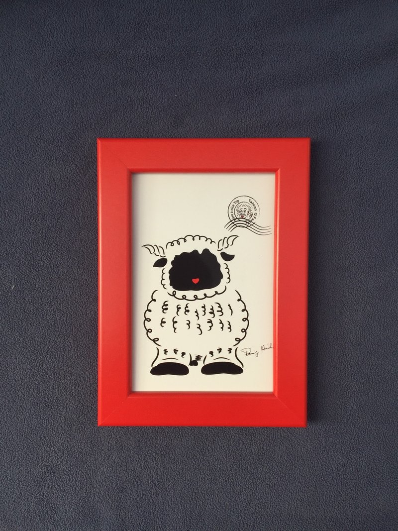 Q Family 野生动物图片－相框 黑鼻羊 - 卡片/明信片 - 其他材质 白色