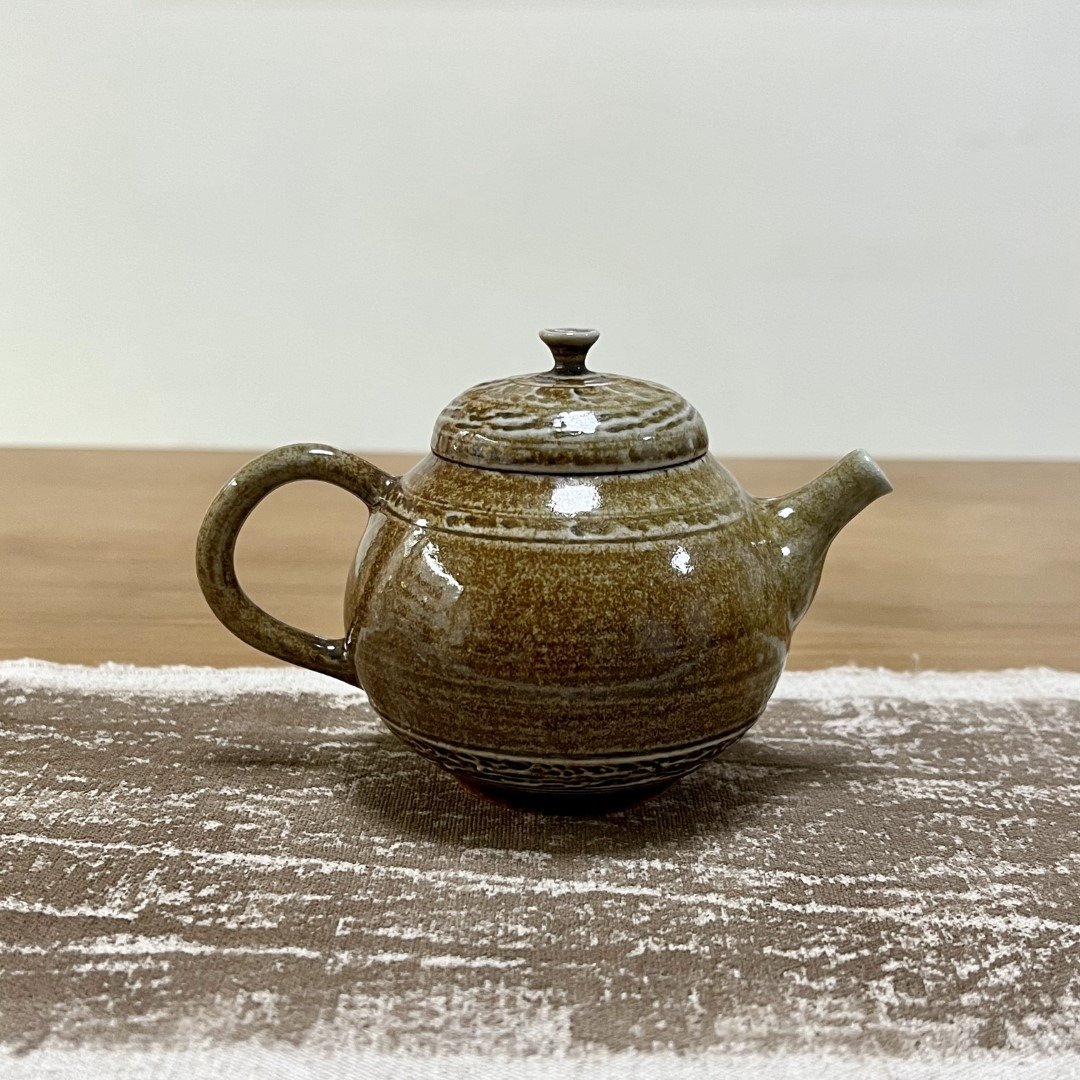 古画 柴烧陶手工拉坯茶壶 - 茶具/茶杯 - 陶 咖啡色